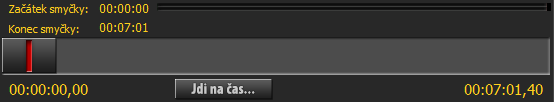 5. Posuvník pro manipulaci s časem ve skladbě Posuvník slouží k posouvání ve skladbě. Uchopte levým tlačítkem myši posuvník a nastavte jej na požadovaný čas.