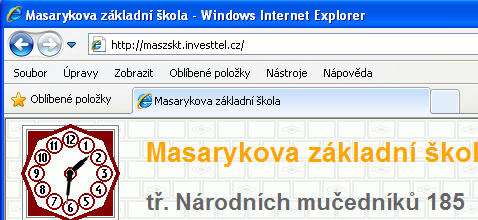 Zadání adresy Prohlížeč doplní adresu protokolem http:// a