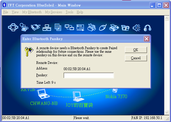 Česky 4. Po dokončení hledání klepněte na ikonu náhlavní sady headset BT-02N na obrazovce a zobrazí se horní ikona profilu AV profile a Headset. 5.