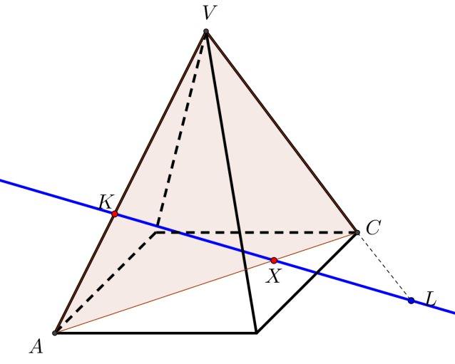 tělesa roviny v bodech XK, které jsou současně průsečíky této přímky s tělesem c) Přímkou KL proložíme rovinu kolmou k