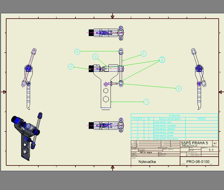 Výkresy Výkresy byly tvořeny pomocí programu Autodesk Inventor