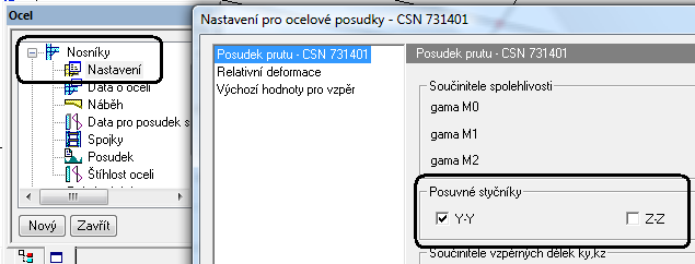 Když necháte nastavení: Podle základního nastavení, program zohlední nastavení pro celý vzpěrnostní systém.