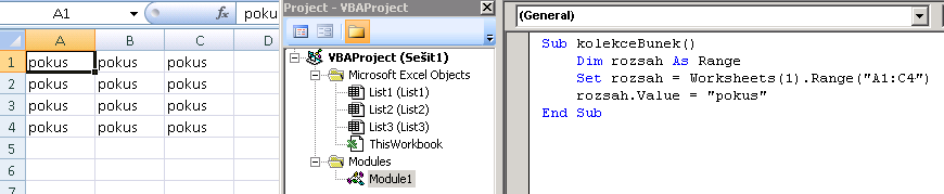 Informatika Modul 01 Algoritmizace a programování cí dvojice čísel řádku a sloupce, nebo názvem, který je zadán standardně podle konvencí aplikace MS Excel: Obr. 3.