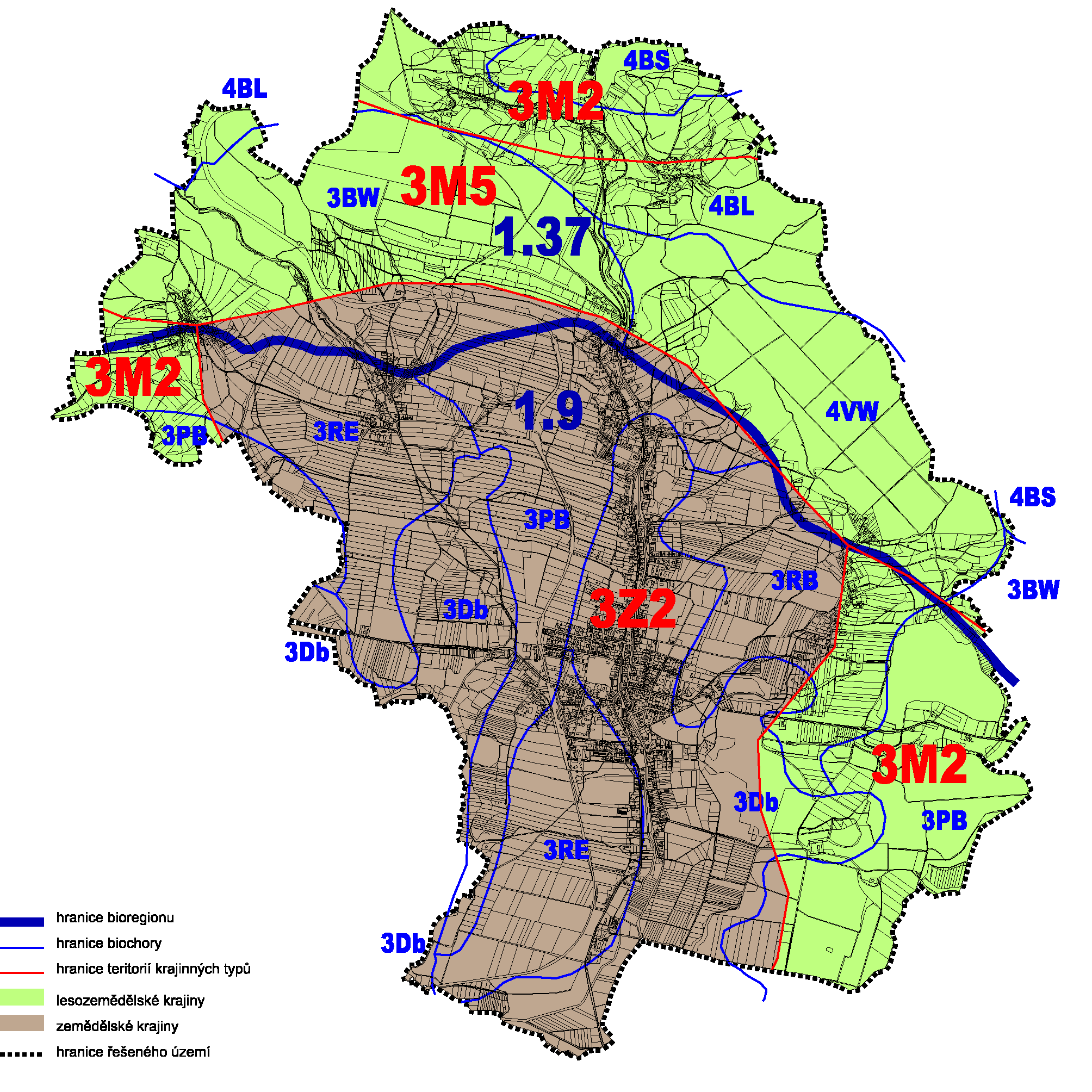 Odůvodnění územního plánu Lázně Bělohrad Návrh bioregion 1.9 Cidlinsko-Chrudimský (Cidlinská část): Je tvořen křídovou tabulí a typickým přechodem 2. bukodubového vegetačního stupně do 3.