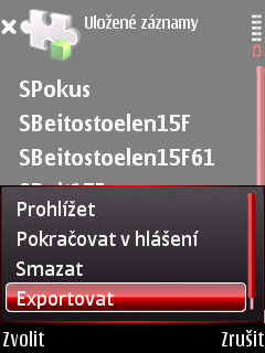 8.4. EXPORT VÝSLEDKŮ A STARTOVEK (a) Uložené záznamy (b) (c) (d) (e) Obrázek 8.1: Uložené záznamy 8.