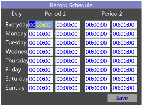 U každé kamery (kanálu) lze nastavit následující parametry: o Enable Open = kamera bude aktivní o Resovlve volba rozlišení HD1, D1, QCIF a CIF o Bit rate lze nastavit v intervalu