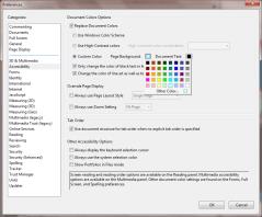 Preference příklad 2 I další programy pro tvorbu dokumentů mají možnosti nastavení osobních preferencí. Například v Adobe Acrobat lze změnit barvu pozadí.