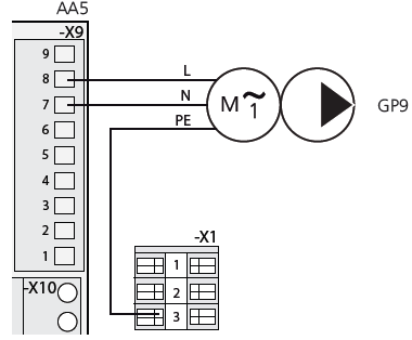 Připojení čidel a externího blokování Použijte kabel typu LiYY, SYKFY nebo podobný Čidlo bazénu (BT51) Připojte čidlo bazénu do AA5-X2:23-24 Externí blokování (volitelné) Beznapěťový kontakt (NO) k