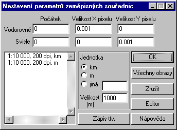 ZODOP 145 63.6 Nastavit Objeví se dialog umoţňující nastavení konstant pro přepočet zeměpisných a obrazových souřadnic. 63.7 Zavřít Zavřít dialog o souřadnicích. 63.8 Rozšířené Objeví se rozšířený dialog o zeměpisných souřadnicích, zajišťující některé další funkce.