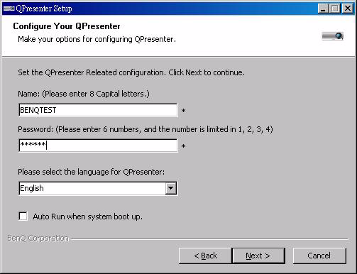 Ovládání vzdálené plochy pomocí softwaru Q Presenter Software Q Presenter může zajišťovat Remote Desktop Control (RDC, Ovládání vzdálené plochy) hostitelského počítače z místa projektoru. 1.