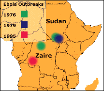 6.1. Historie epidemií vyvolaných virem Ebola 1976 (září říjen) Ebola Zaire - Yambuku, Zaire (dnešní DRK) (Peterson a kol. 2004a) (Obr.