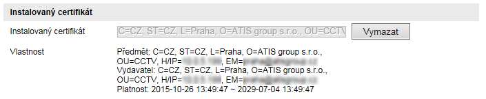 Figure 6-22 Vytvoření certifikátu podepsaného svým držitelem 2) Zadejte zemi, název hostitele / IP adresu, platnost a další informace. 3) Kliknutím na tlačítko OK uložte nastavení. 2. MOŽNOST: Vytvořte autorizovaný certifikát 1) Kliknutím na tlačítko Create vytvořte žádost o certifikát a vyplňte požadované informace.