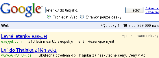 Nebezpečí obecných slov a volné shody Volná shoda Díky využití volné shody se vaše reklama může snadno zobrazit při hledání fráze, která obecný produkt konkretizuje na produkt, který vy nenabízíte.