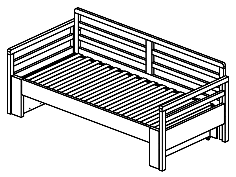 ROZKLÁDACÍ POSTELE 5/5 - MASIV s DPH Postele rozkládací 90 / 170 x 200 Luke bez zásuvky Luke se zásuvkou LUKE - lehací plocha 900x2000mm (ve složeném stavu), 1700x2000mm (v rozloženém stavu) - vnější