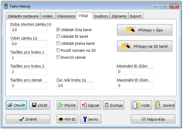 Čas do volby Když je použita klávesnice (0 až 9, *, #) s možností volby čísla 0 až 50, je nutné vědět, za jak dlouho od posledního stisknutého čísla dojde k volání. Pokud by bylo nastaveno jen 0.