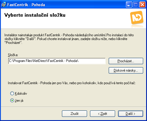 151 / 207 V případě, ţe jiţ tento balíček máte na svém počítači nainstalovaný, zobrazí se Vám okno Průvodce instalaci produktu