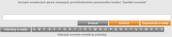 179 / 207 Stisknutím tlačítka Odeslat test se odešle vytvořený e-mail na testovacího adresáta. Stisknutím tlačítka Uloţit se e-mail uloţí a nastaveného data odeslání se adresátům odešle.