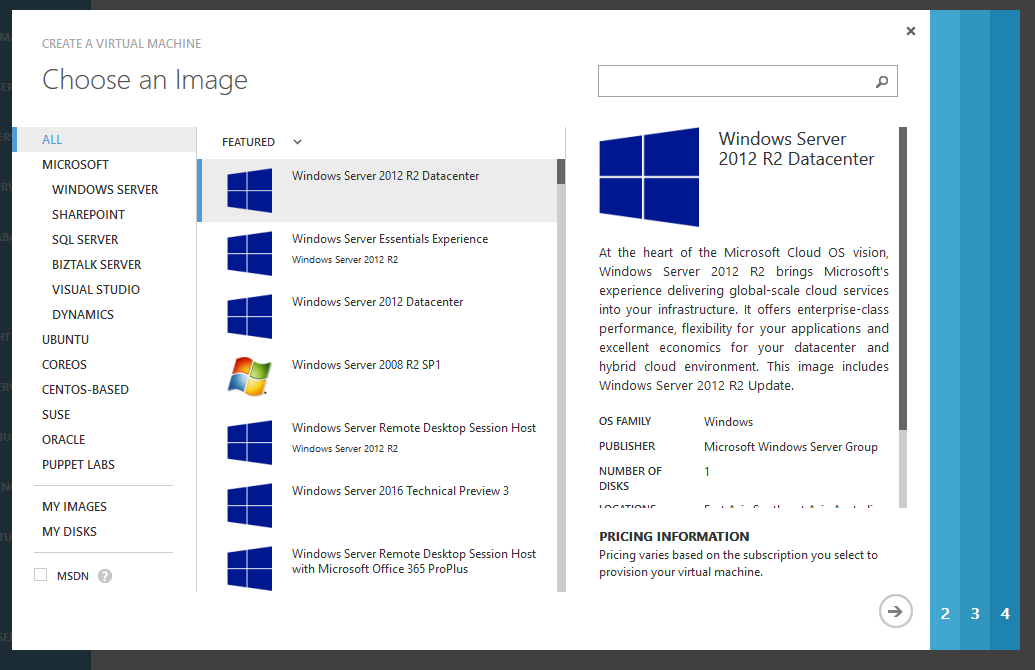 010. Volba obrazu virtuálního stroje Windows server 2012