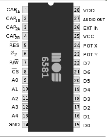 MOS Technology 6581/8580 SID MOS Technology 6581/8580 SID 1983 Commodore 64, 128 Tři