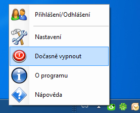 2.2.3. Dočasné vypnutí a opětovné zapnutí aplikace SimStream Aplikace SimStream není nutné zapínat ani vypínat. Zapíná se automaticky po zapnutí počítače a vypíná se s jeho vypnutím.