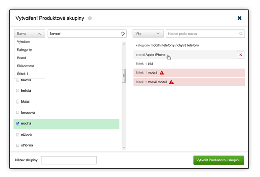 Produkty, které po aktualizaci feedu přestanou splňovat vybrané parametry, přestanou být inzerované, a naopak automaticky začnou být inzerované nové produkty splňující tyto parametry.