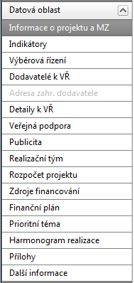 vyplnění povinných polí a opravě nedostatků není možné MZ/ŽoP finálně uložit. Kontrola automaticky proběhne i po spuštění Finalizace.