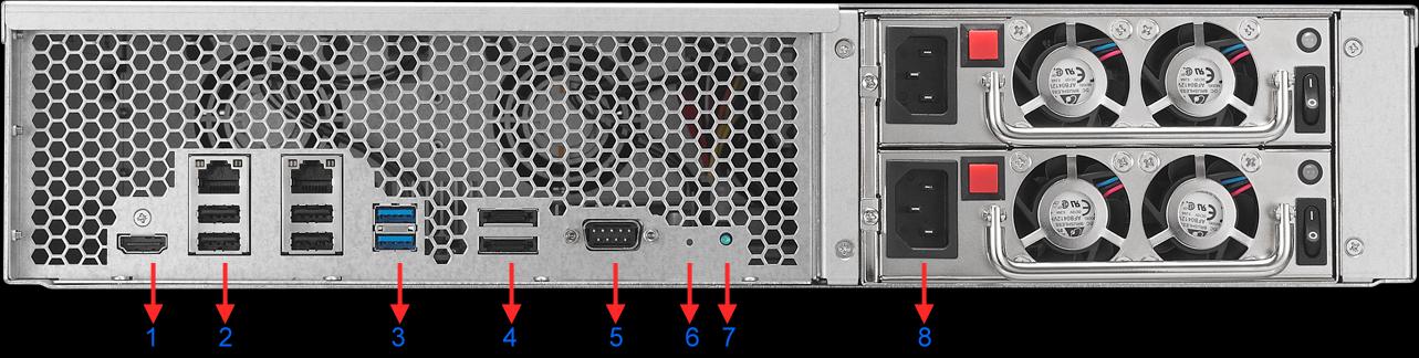 4.2. Zadní panel 1. HDMI port 2. RJ45 a USB 2.0 port 3.