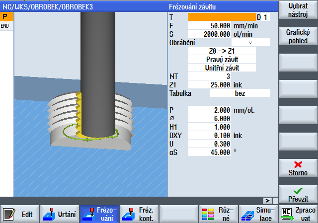 Frézování závitu Kapitola 09.