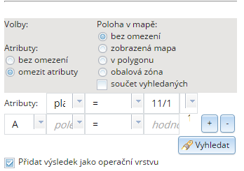 o Zachovat - poloha mapového pole vůči nově vyhledanému prvku/prvkům zůstane neměnná.