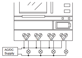Připojení analogových vstupů pro DC moduly Připojování a parametry výstupů (relé, tranzistor) Reléové výstupy Digitální reléové výstupy mohou ovládat různá zařízení jako lampy,