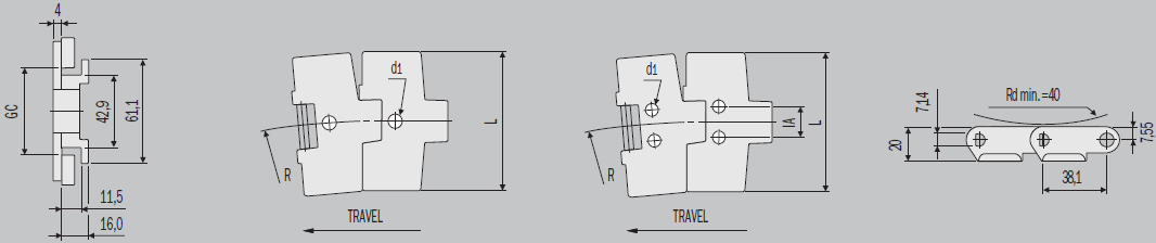 .. B2 dva otvory Označení Magris 6.12.041.2a Označení Magris 6.12.041.2b FA 880 TAB K450 B2... B2 dva otvory Označení Magris 6.12.081.2a Prům. otvoru d1 IA* FA 880 TAB K325 B1.