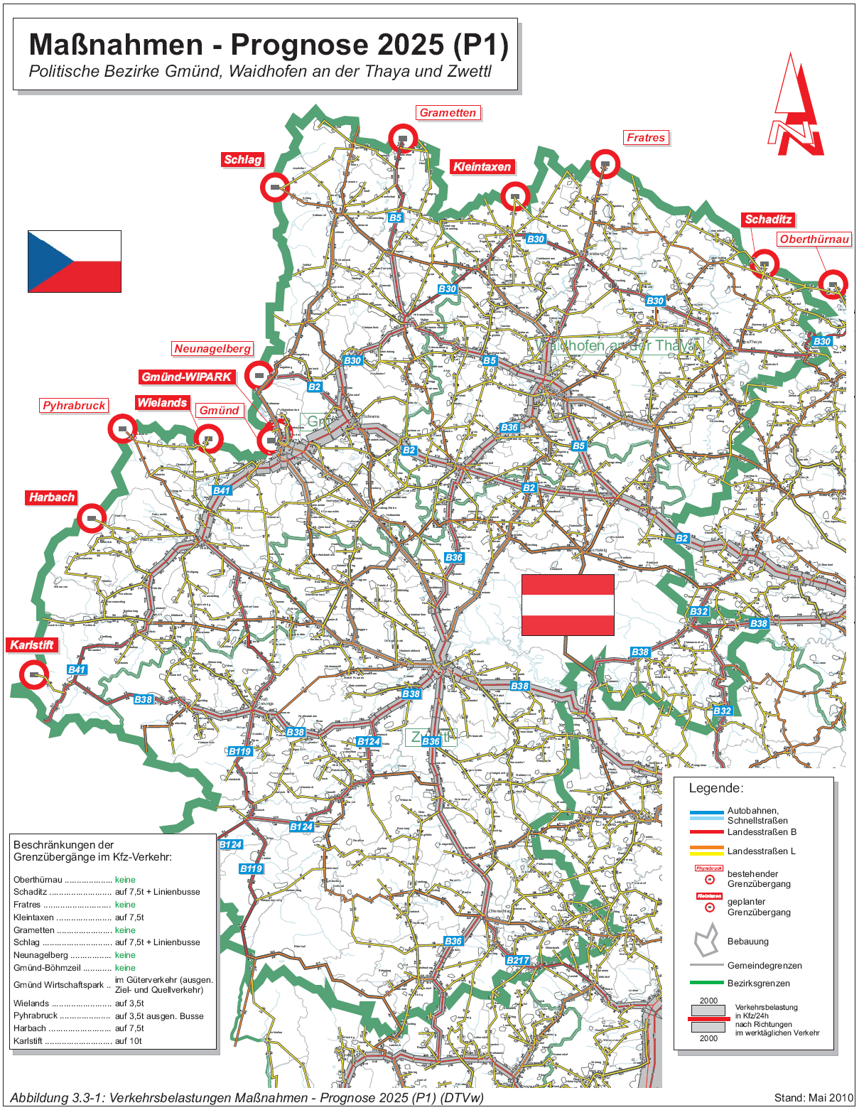 Verkehrsprognose Waldviertel Südböhmen Vvysočina 2025 Abbildung 3.