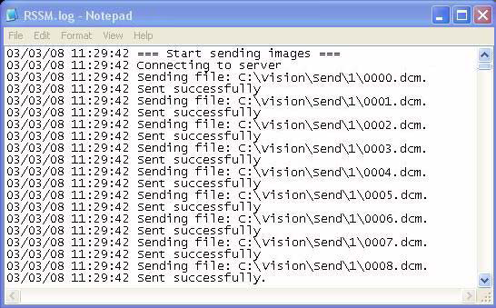 Import a export ze vzdáleného systému/stanice Protokol RSSM b. Klikněte na Save. c. Klikněte na Test k ověření DICOM (C-ECHO), abyste zjistili, zda je vzdálený server přístupný. 6.