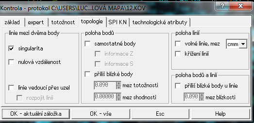 i automatickou topologickou opravu přes nástroje topologické funkce topologické začištění. Ale ta nebyla nepoužita, protože ne vždy program provede správné řešení těchto chyb.