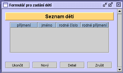 26 Před zadáním dítěte k obyvateli je nutné dítě pořídit do. 1. Tlačítkem Nový zadáte dítě. Po jeho stisknutí se zobrazí "malá karta".