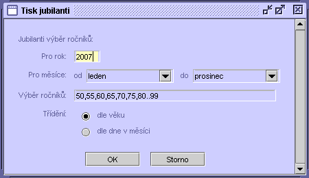 79 1. Zadejte datum období pro výběr nově narozených občanů. 2. Pro potvrzení stiskněte tlačítko OK nebo zrušte tlačítkem Storno. Zobrazí se tisková sestava novorozenců dle zadaných kritérií. 3.