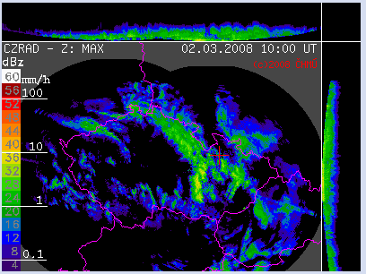 Obrázek 10-2 Zobrazení intenzity srážek R a faktoru radarové odrazivosti Z nad ČR. Poznámka: Tato sluţba funguje jiţ i pro mobilní telefony, coţ můţe být v dnešní době velmi uţitečné. 10.2 Radarová pásma Volba frekvenčního pásma v radarové technice je velmi důleţitým parametrem.