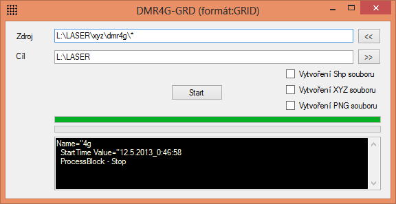 DMR4G_GRD Možnosti volání programu Vstupní parametry: Cesta k adresáři, ve kterém jsou podadresáře bloků dat pro zpracování nebo jeden blok (slouží pouze pro aktualizaci jednoho bloku) Cesta k