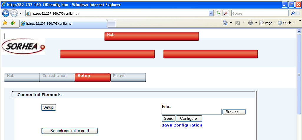 4.9.1 Uložení nastavení HUBu Select «Setup» from the configuration pages of the Hub. «Right click» on the link «Save Configuration».