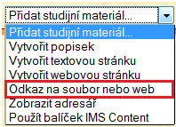 5.3.1. Přidání studijního materiálu Aby bylo možné začít tvořit náplň kurzu, musí se nejprve zapnout režim úprav. To umožní přidávat studijní materiál nebo přidávat činnosti.