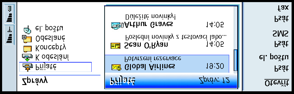 162 Zprávy Støedisko zpráv Tip: Mezi dvìma rámeèky mù¾ete pøepínat tlaèítkem se ¹ipkami nebo tlaèítkem Tab.