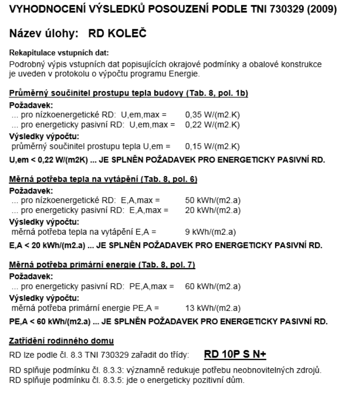 HODNOCENÍ DLE TNI 73 0329 Ukázka výsledného hodnocení dle TNI 73 0329 Průměrný