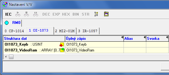 Programovatelné automaty TECOMAT FOXTROT CP-1004, CP-1014 5.3. DATA POSKYTOVANÁ DISPLEJEM OI-1083 Displej OI-1083 (resp. OI-1073) umožňuje zápis znaků na displej a snímání uživatelských kláves.