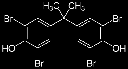 Bromované zpomalovače hoření (BFRs) Skupina organických sloučenin bromu - používají jako přísada do hořlavých materiálů (plasty, textilie) s cílem omezit či zpomalit jejich hoření - zlepšení jejich