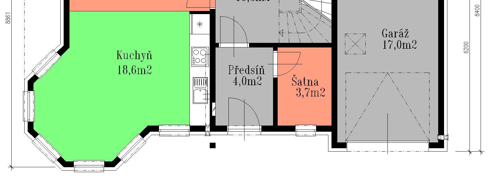 RD 2 PO ET OSOB 4-5 OBYTNÉ MÍSTNOSTI 4+K ZASTAV NÁ PLOCHA 96,6m² 547,5m³ U ITNÁ PLOCHA 136,8m² 12,5x8,86m Dům střední velikostní kategorie, svými