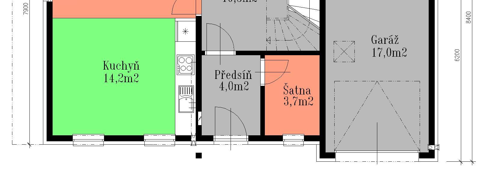 RD 3 PO ET OSOB 4-5 OBYTNÉ MÍSTNOSTI 4+K ZASTAV NÁ PLOCHA 92,5m² 538,6m³ U ITNÁ PLOCHA 131,6m² 12,36x8,4m Dům střední velikostní kategorie, svými