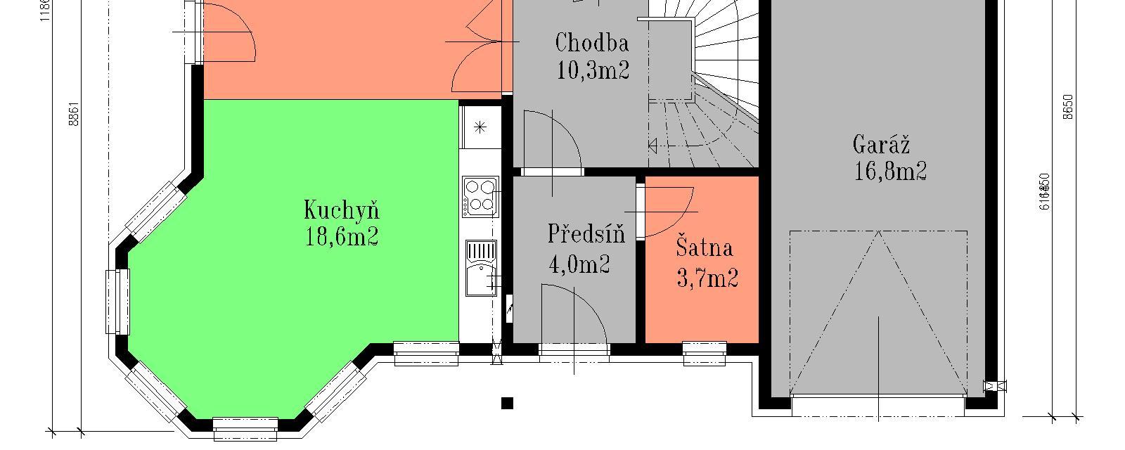 RD 4 PO ET OSOB 4-5 OBYTNÉ MÍSTNOSTI 4+K ZASTAV NÁ PLOCHA 124,6m² 656,5m³ U ITNÁ PLOCHA 153,4m² 12,5x11,86m Dům střední velikostní kategorie, svými vnitřními prostory plně uspokojí nároky na bydlení