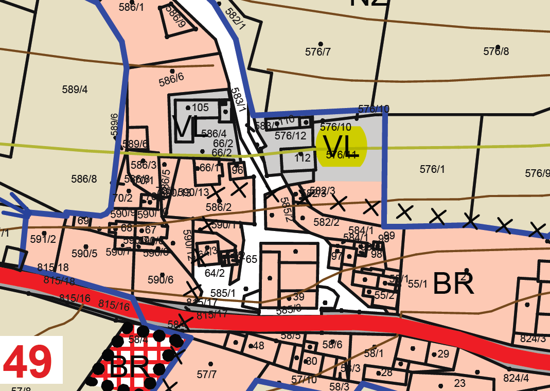 576/11, 576/1 včetně stavebního 112 k.ú. Žár u Čkyně byly zahrnuty do zastavěného území do ploch výroby a skladování s ozn. VL již v průběhu zpracování návrhu ÚP (viz obr.