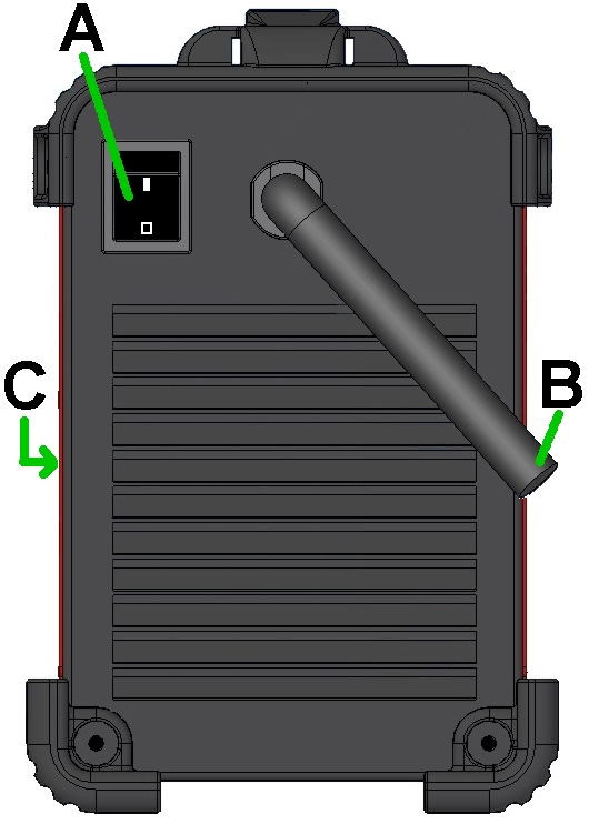 Lift TIG: Jesliže mód vypínač je v Lift TIG poloze, funkce svařování obalenou elektrodou je blokována a svařečka je připravena pro Lift TIG svařování.