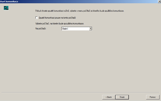Prosím zvolte pro zaslání zpráv volbu << na počítač vlastní >> a ukončete asistenta prostřednictvím volby dokončit.